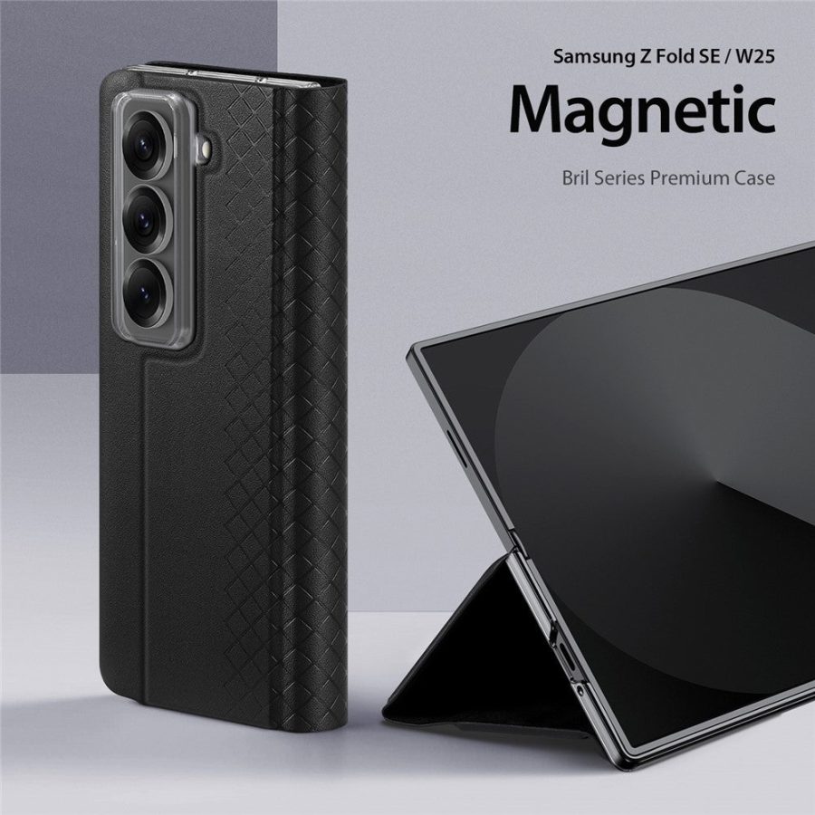 6601134553A-3 DUX DUCIS For Samsung Galaxy Z Fold Special Cases with Card Slot Bril Series Leather Phone Cover Stand