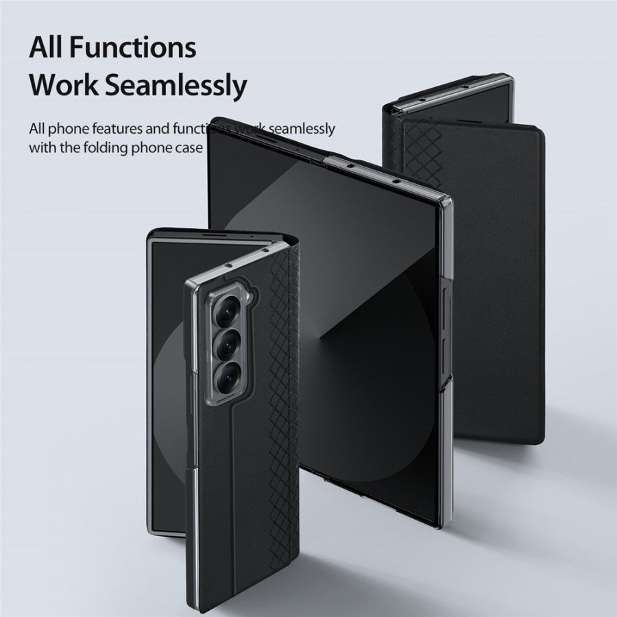 6601134553A-5 DUX DUCIS For Samsung Galaxy Z Fold Special Cases with Card Slot Bril Series Leather Phone Cover Stand