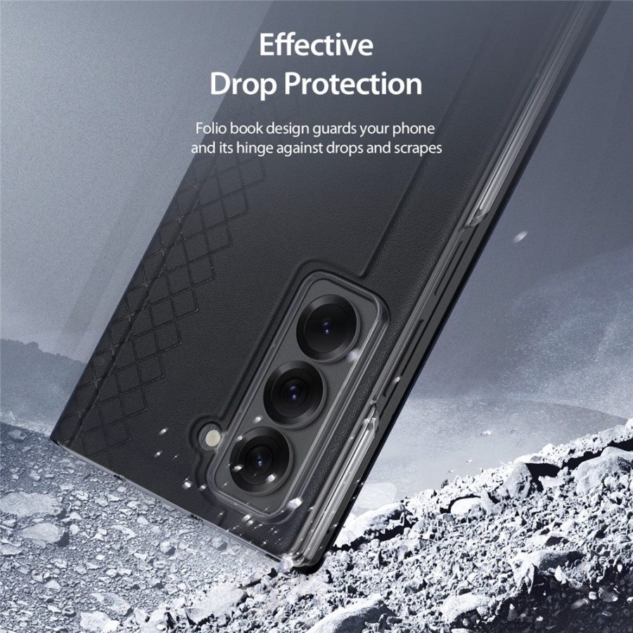 6601134553A-8 DUX DUCIS For Samsung Galaxy Z Fold Special Cases with Card Slot Bril Series Leather Phone Cover Stand