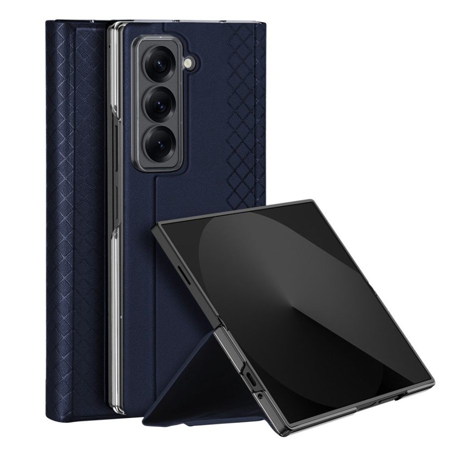 6601134553B-1 DUX DUCIS For Samsung Galaxy Z Fold Special Cases with Card Slot Bril Series Leather Phone Cover Stand