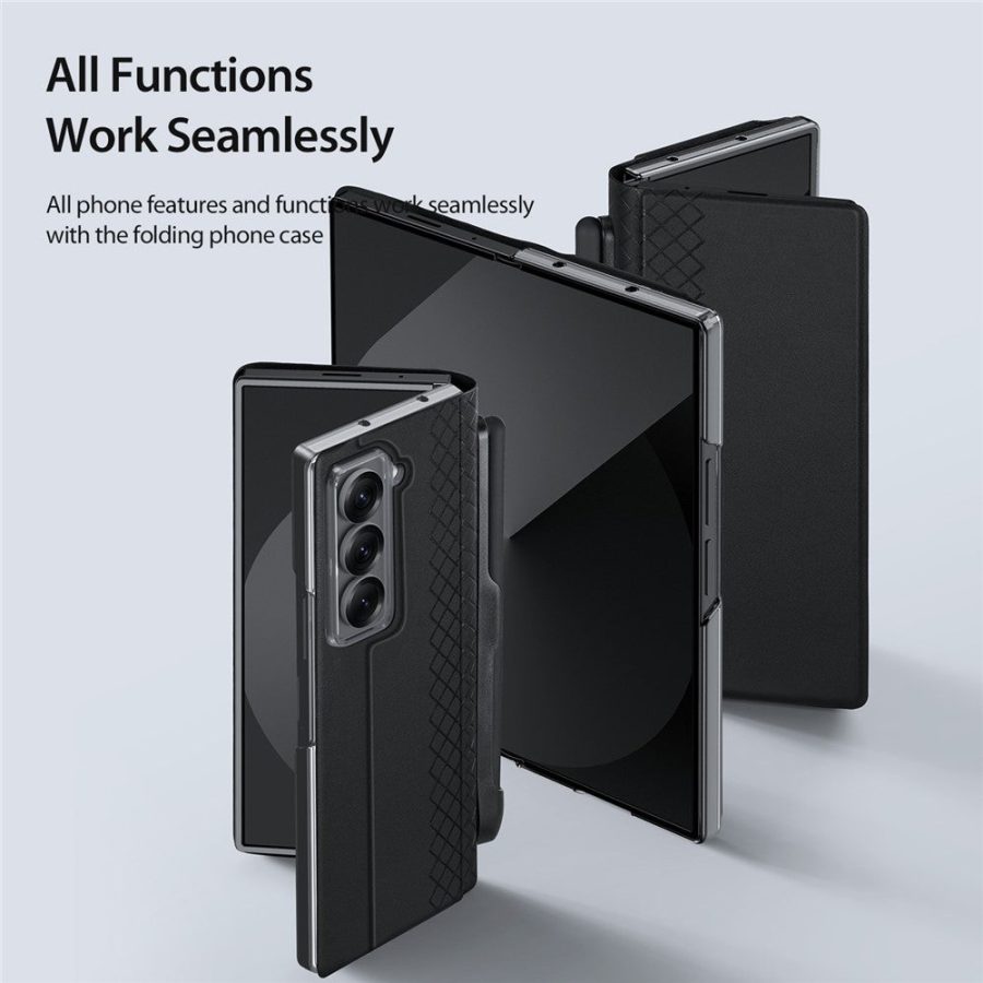 DUX DUCIS For Samsung Galaxy Z Fold Special Case Bril Series Leather Stand Phone Cover with Pen Holder