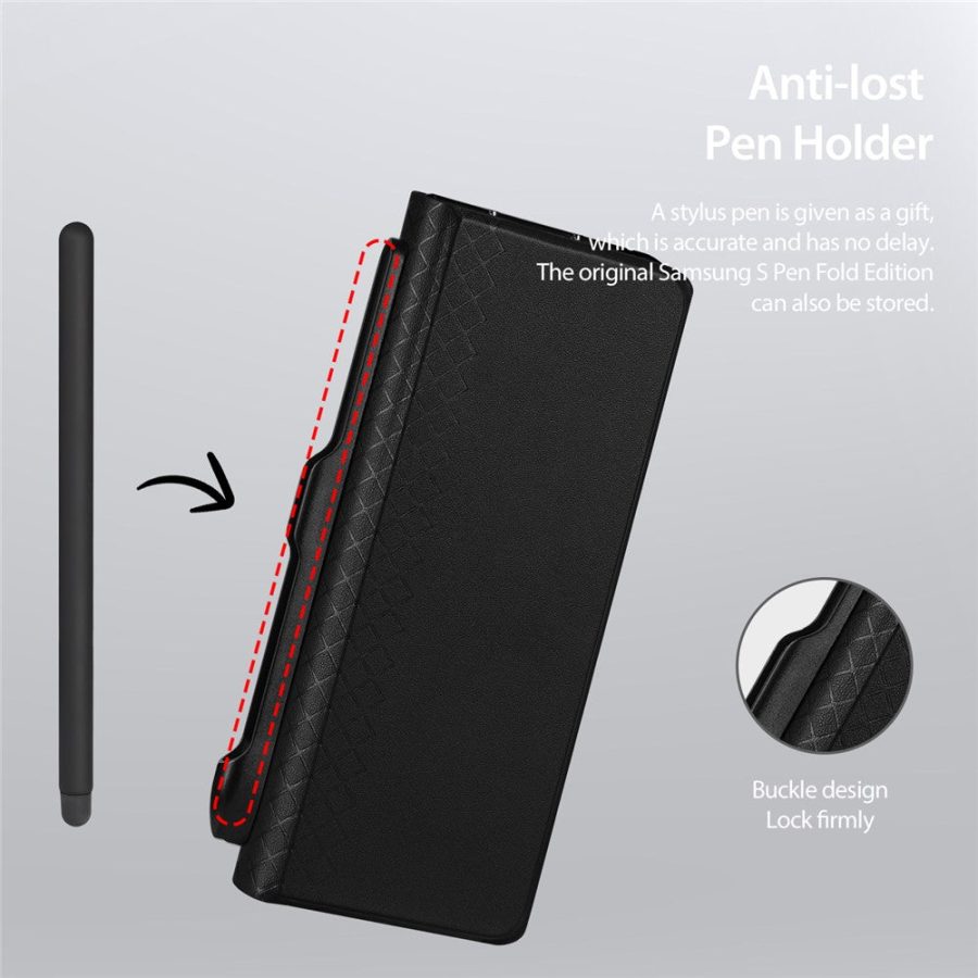 DUX DUCIS For Samsung Galaxy Z Fold Special Case Bril Series Leather Stand Phone Cover with Pen Holder