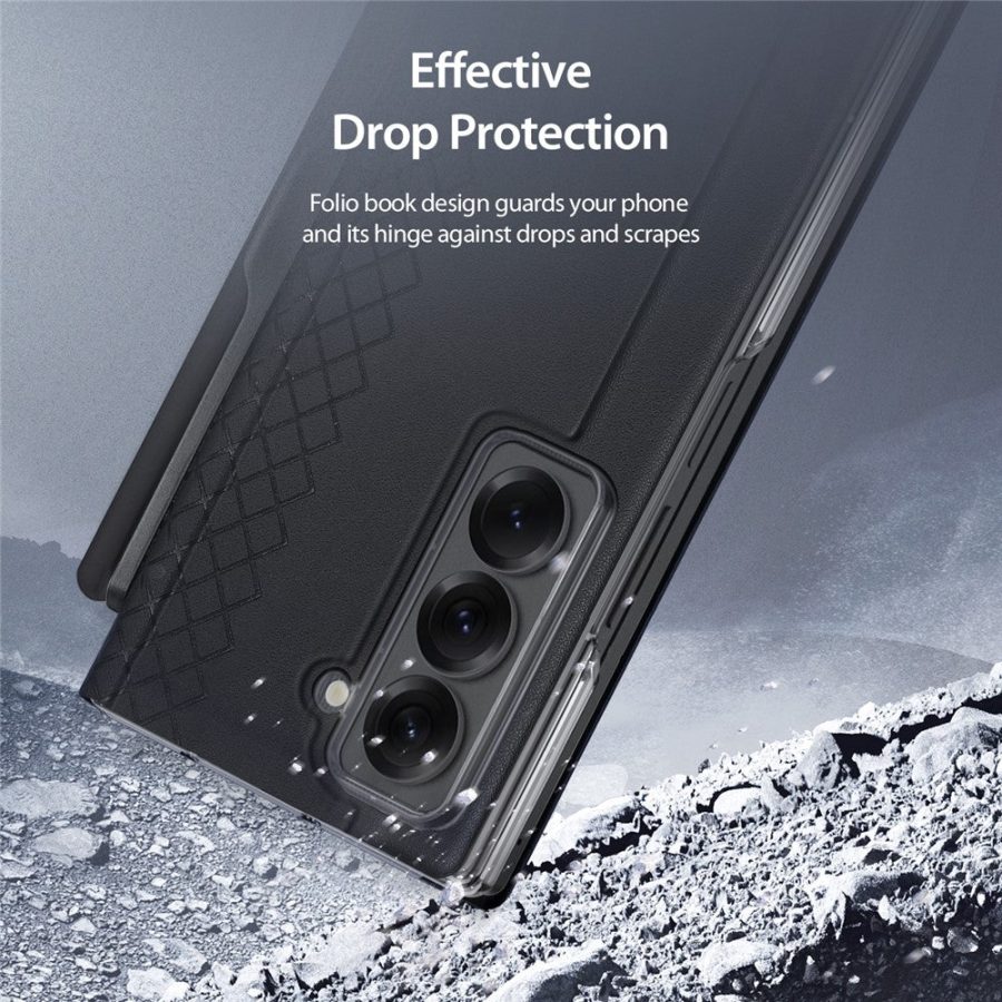 DUX DUCIS For Samsung Galaxy Z Fold Special Case Bril Series Leather Stand Phone Cover with Pen Holder