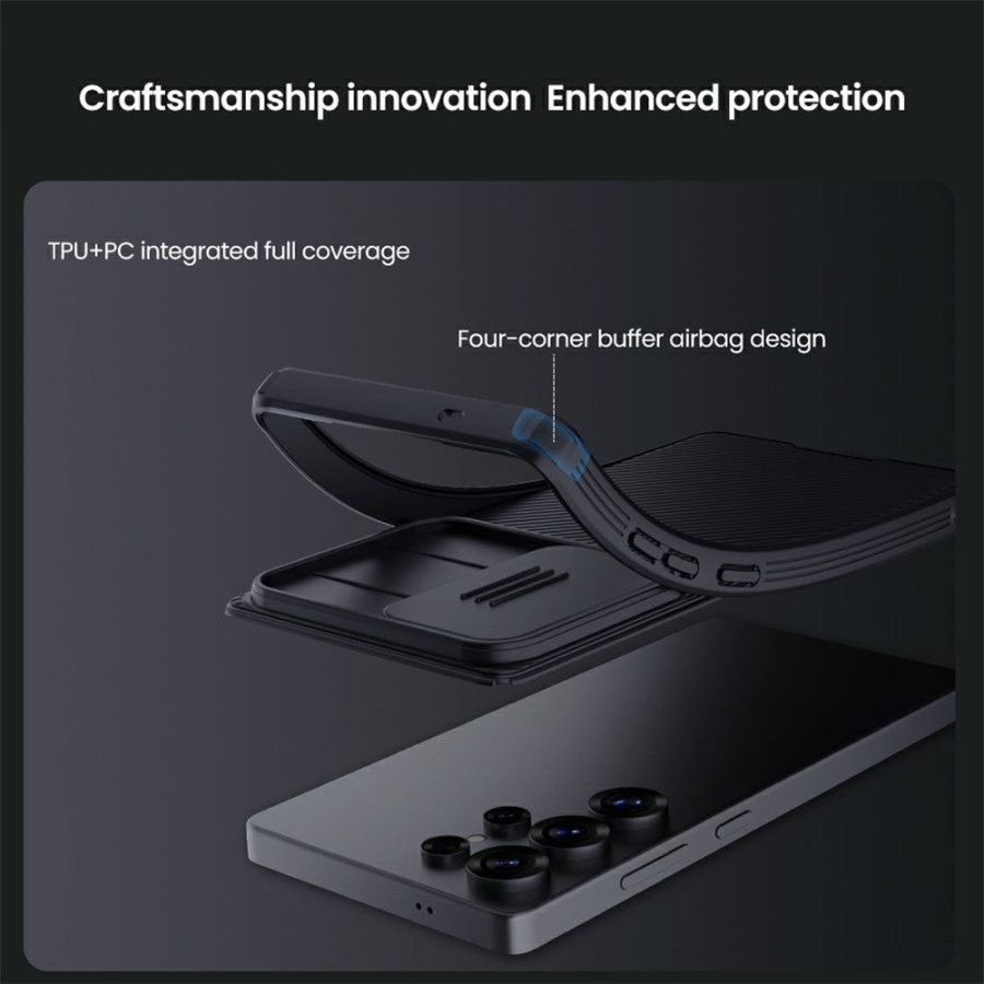 6601135161A-8 NILLKIN Camshield Pro Series for Samsung Galaxy S25 Ultra Case PC - TPU Slide Camera Lid Phone Cover
