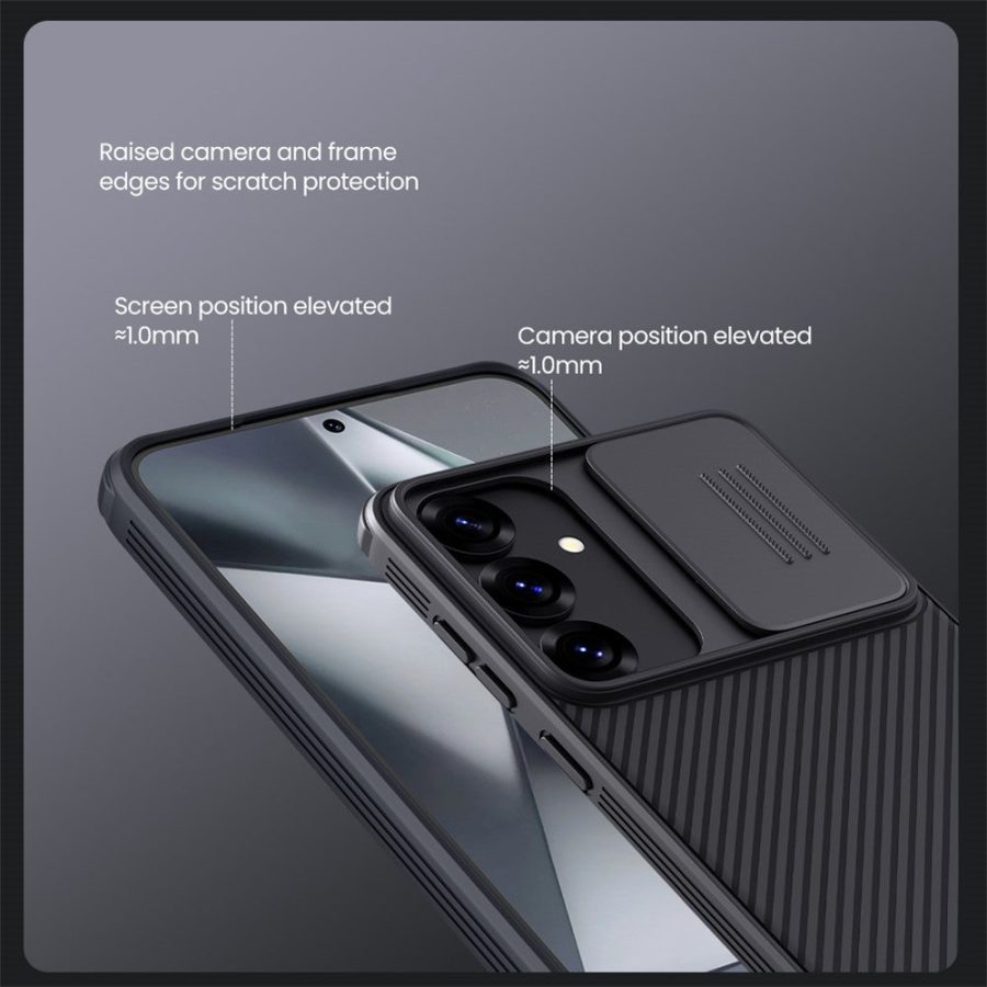 6601138946A-12 NILLKIN Camshield Pro Series for Samsung Galaxy S25 Case PC - TPU Slide Camera Lid Phone Cover