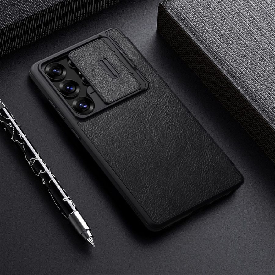 NILLKIN Qin Pro Series for Samsung Galaxy S25 Ultra Case with Card Slots Leather Phone Cover