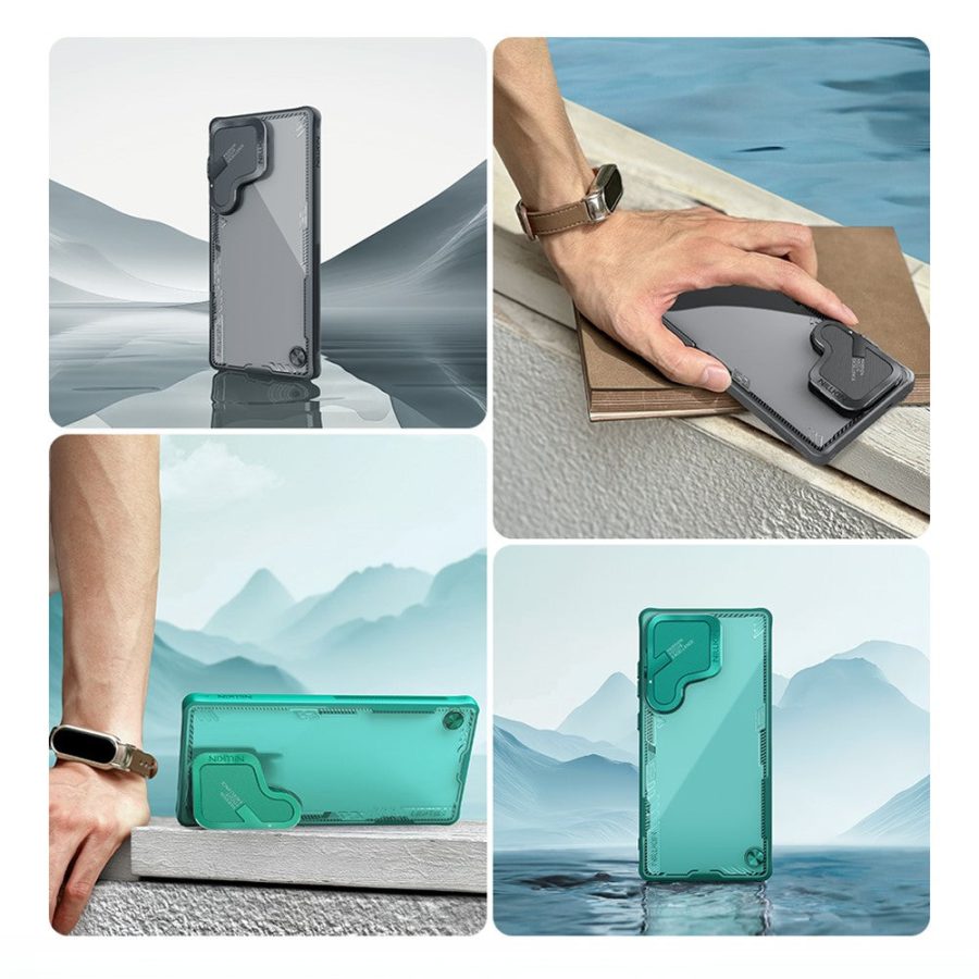 NILLKIN Iceblade CamProp For Samsung Galaxy S25 Ultra Case Lens Cover Kickstand PC - TPU Phone Cover
