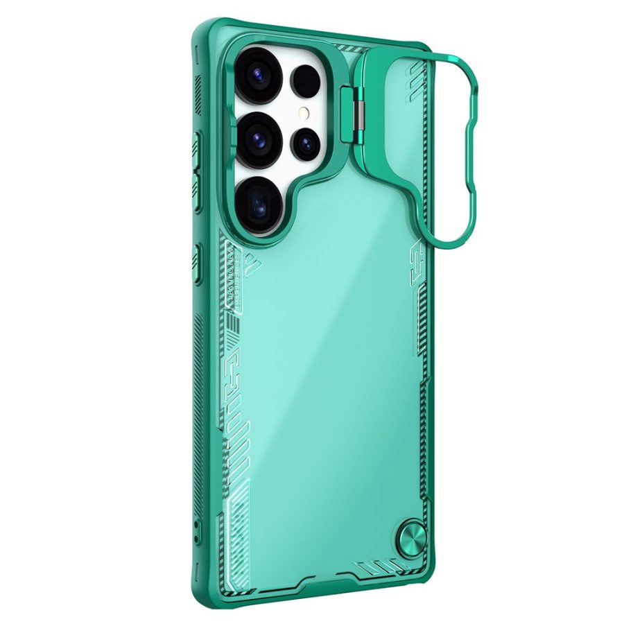 NILLKIN Iceblade CamProp For Samsung Galaxy S25 Ultra Case Lens Frame Kickstand PC - TPU Phone Cover