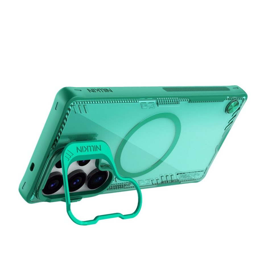 6601138958A-5 NILLKIN Iceblade CamProp For Samsung Galaxy S25 Ultra Magnetic Case Lens Frame Kickstand PC - TPU Phone Cover