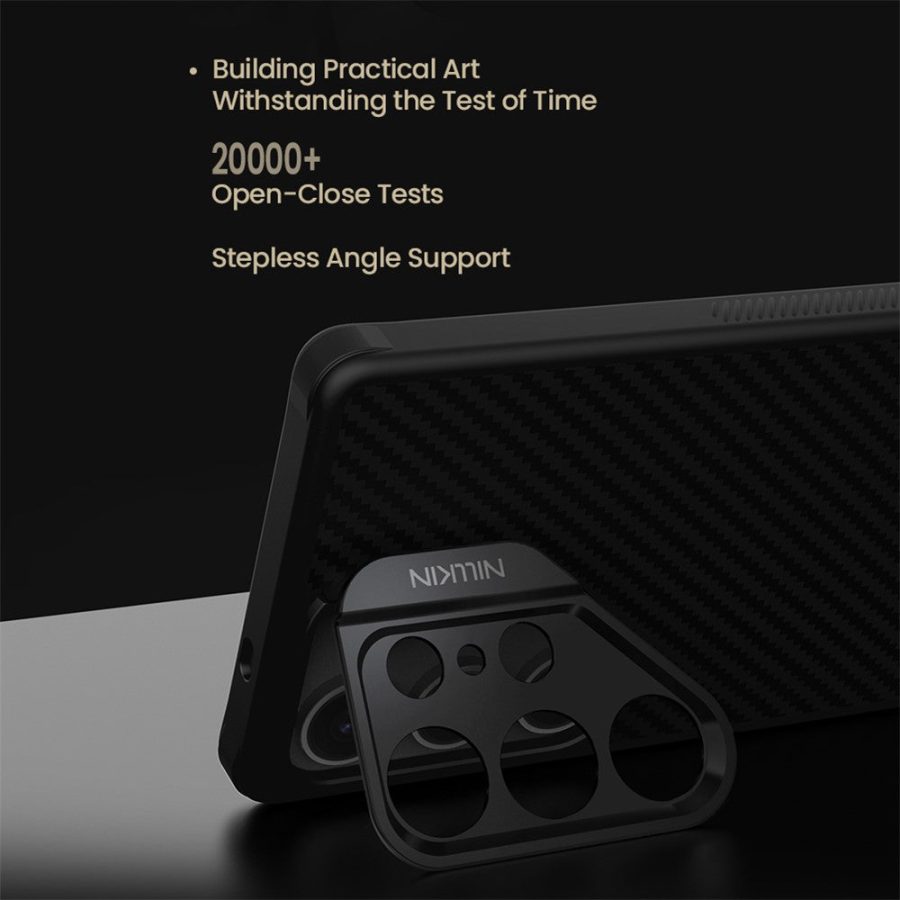 6601138963A-11 NILLKIN For Samsung Galaxy S25 Ultra Magnetic Case TPU - Aramid Fiber Lens Kickstand Phone Cover Precision Cutout