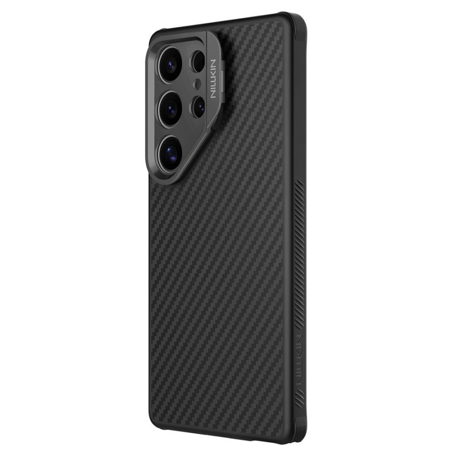 6601138963A-4 NILLKIN For Samsung Galaxy S25 Ultra Magnetic Case TPU - Aramid Fiber Lens Kickstand Phone Cover Precision Cutout