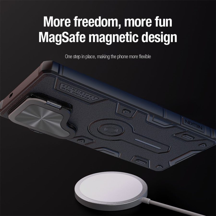 NILLKIN Camshield Armor Prop Magnetic Case for Samsung Galaxy S25 Ultra Camera Lid PC - TPU Cover
