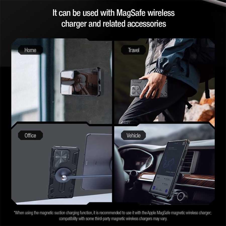 NILLKIN Camshield Armor Prop Magnetic Case for Samsung Galaxy S25 Ultra Camera Lid PC - TPU Cover