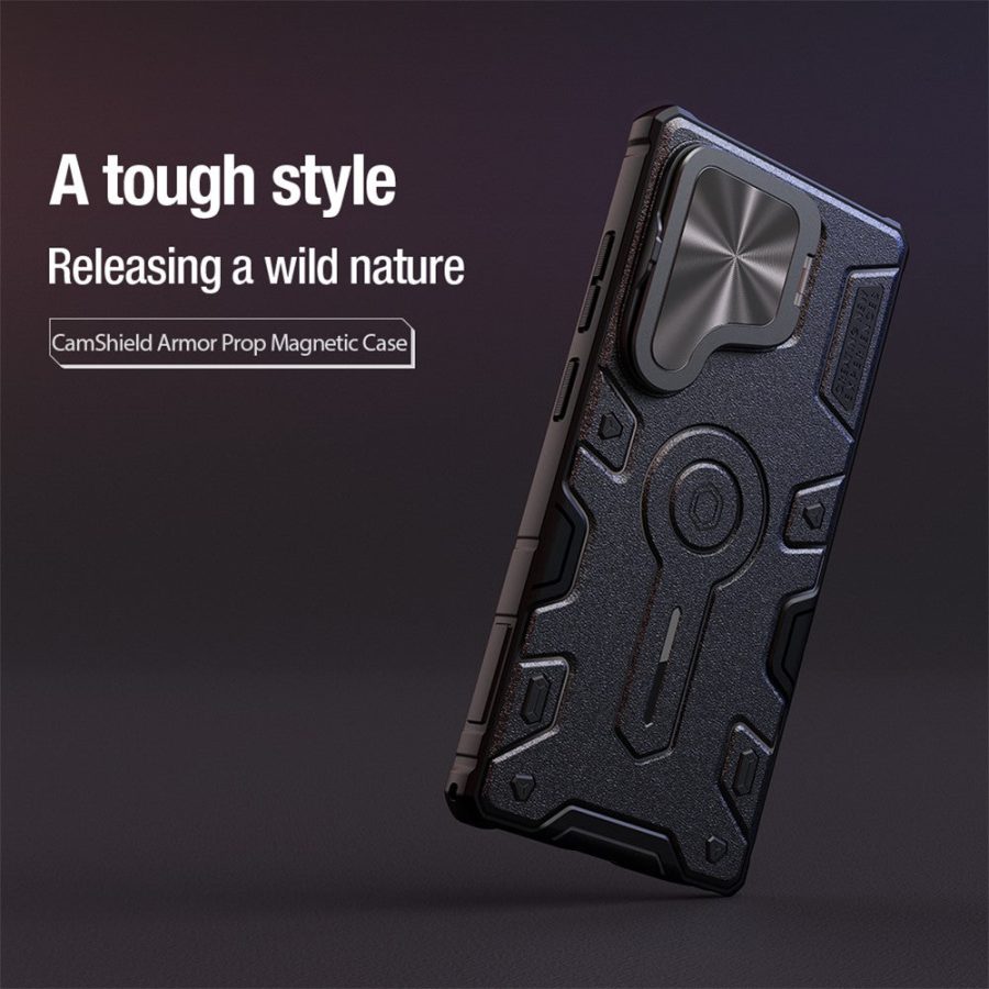 NILLKIN Camshield Armor Prop Magnetic Case for Samsung Galaxy S25 Ultra Camera Lid PC - TPU Cover