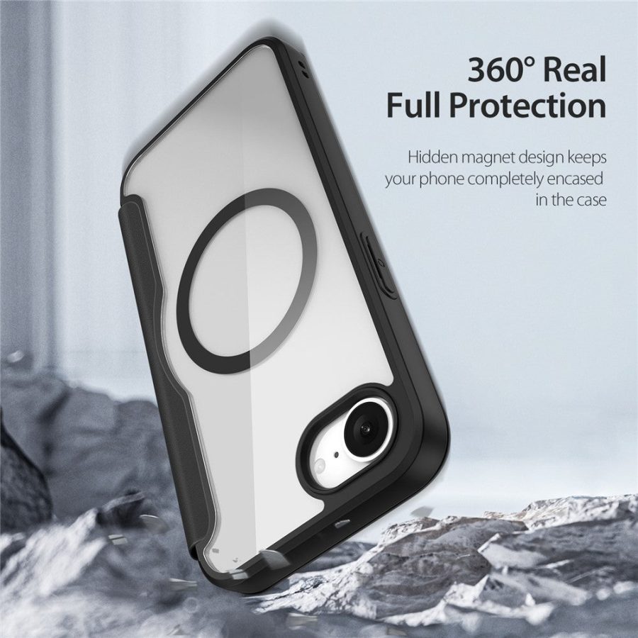 6601140448A-11 DUX DUCIS For iPhone 17e / 16e Leather Case Skin X Pro Series Flip Cover Compatible with MagSafe