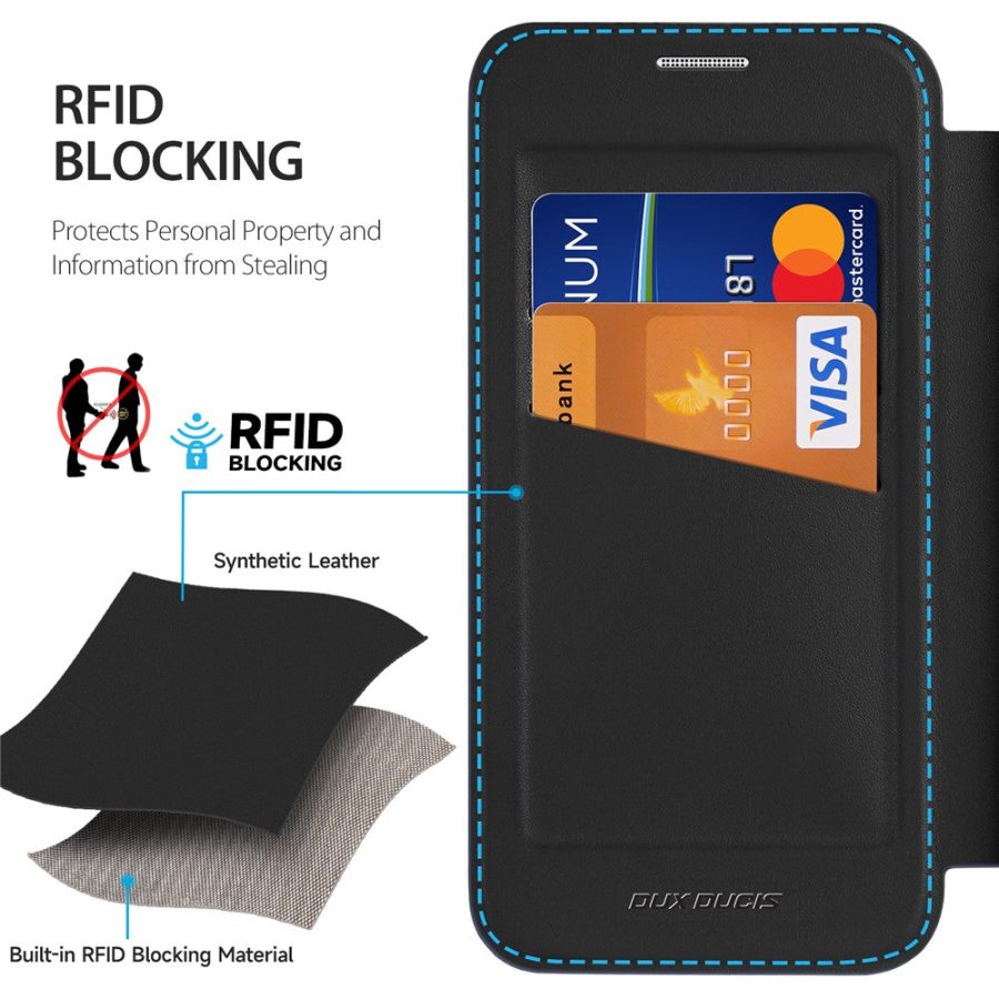 6601140448A-9 DUX DUCIS For iPhone 17e / 16e Leather Case Skin X Pro Series Flip Cover Compatible with MagSafe