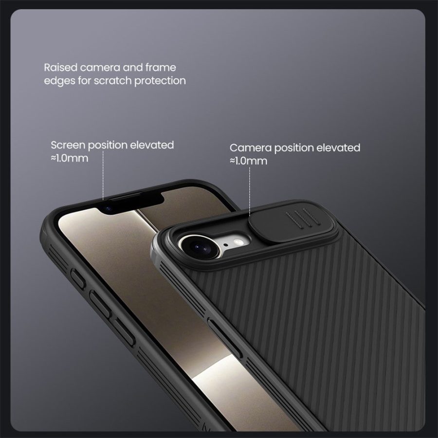 NILLKIN Camshield Pro Series for iPhone 17e / 16e Case PC - TPU Slide Camera Lid Phone Cover