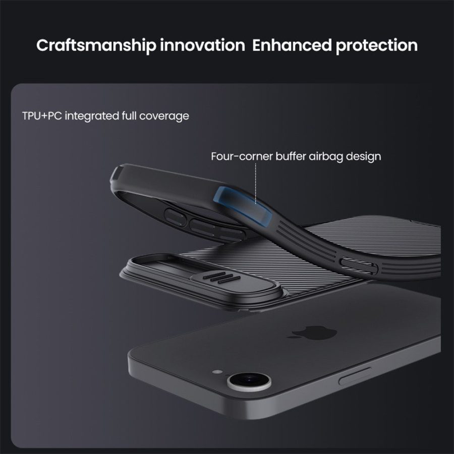 NILLKIN Camshield Pro Series for iPhone 17e / 16e Case PC - TPU Slide Camera Lid Phone Cover