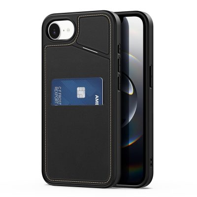 6601142517A-1 DUX DUCIS For iPhone 17e / 16e Magnetic Case Rafi II Series Leather Back Cover with RFID Blocking Card Slots