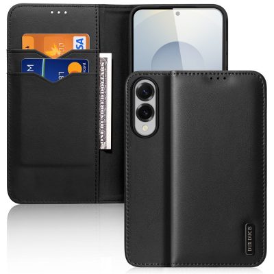 6601142790A-1 DUX DUCIS For Samsung Galaxy S25 Edge Case Hivo Series Cowhide Leather RFID Blocking Wallet Stand Flip Phone Cover