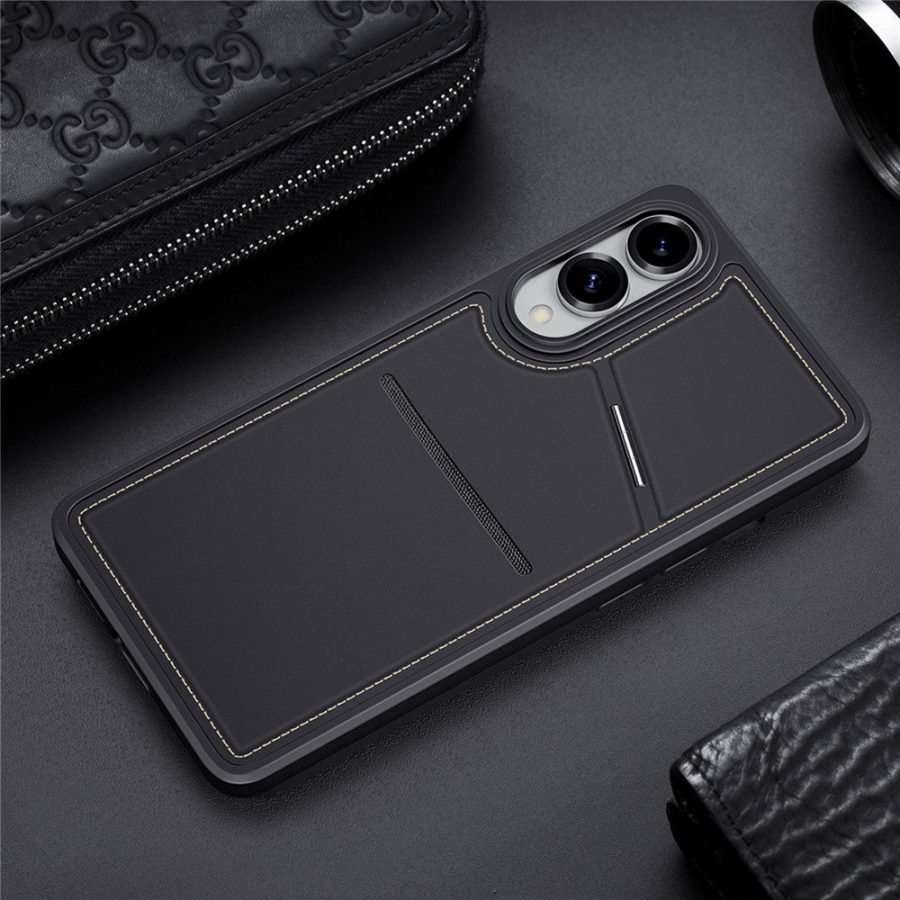 6601145854A-10 DUX DUCIS Rafi II Series For Samsung Galaxy S25 Edge Magnetic Case Leather Back Cover with RFID Blocking Card Slots