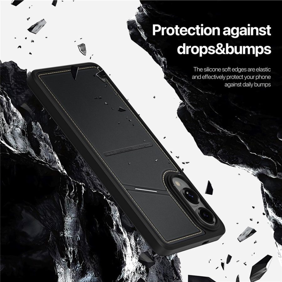 6601145854A-8 DUX DUCIS Rafi II Series For Samsung Galaxy S25 Edge Magnetic Case Leather Back Cover with RFID Blocking Card Slots
