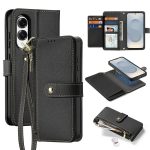 DUX DUCIS Lawa Series For Samsung Galaxy S25 Edge Case Detachable Magnetic Cowhide Leather Cover Zipper Wallet