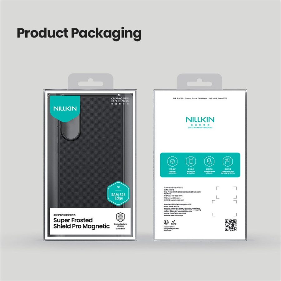 6601146903A-12 NILLKIN Frosted Shield Pro for Samsung Galaxy S25 Edge Magnetic Case PC - TPU Phone Cover