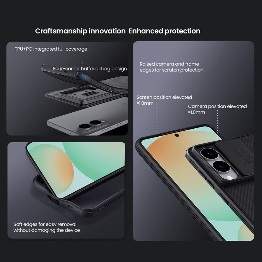 NILLKIN Camshield Pro for Samsung Galaxy S25 Edge Magnetic Case TPU - PC Phone Cover with Slider Camera