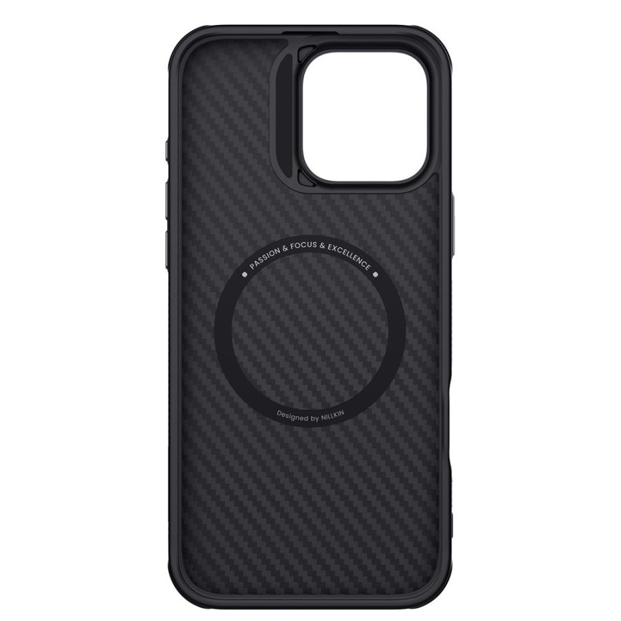6601147759A-3 NILLKIN For iPhone 16 Pro Max Magnetic Case Carbon Fiber Texture TPU - PC Shockproof Phone Cover