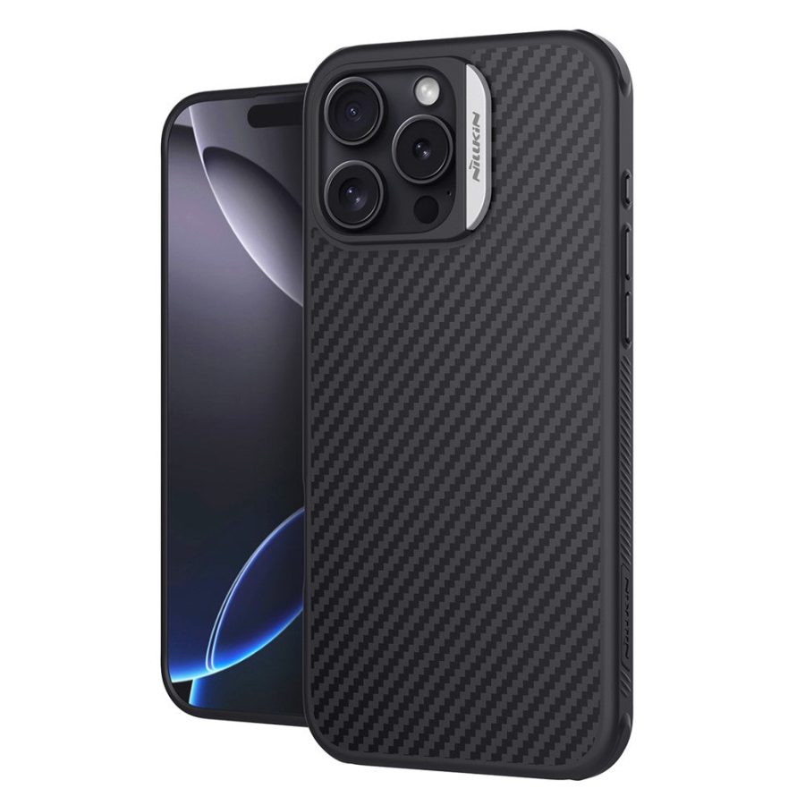 6601147759A-4 NILLKIN For iPhone 16 Pro Max Magnetic Case Carbon Fiber Texture TPU - PC Shockproof Phone Cover