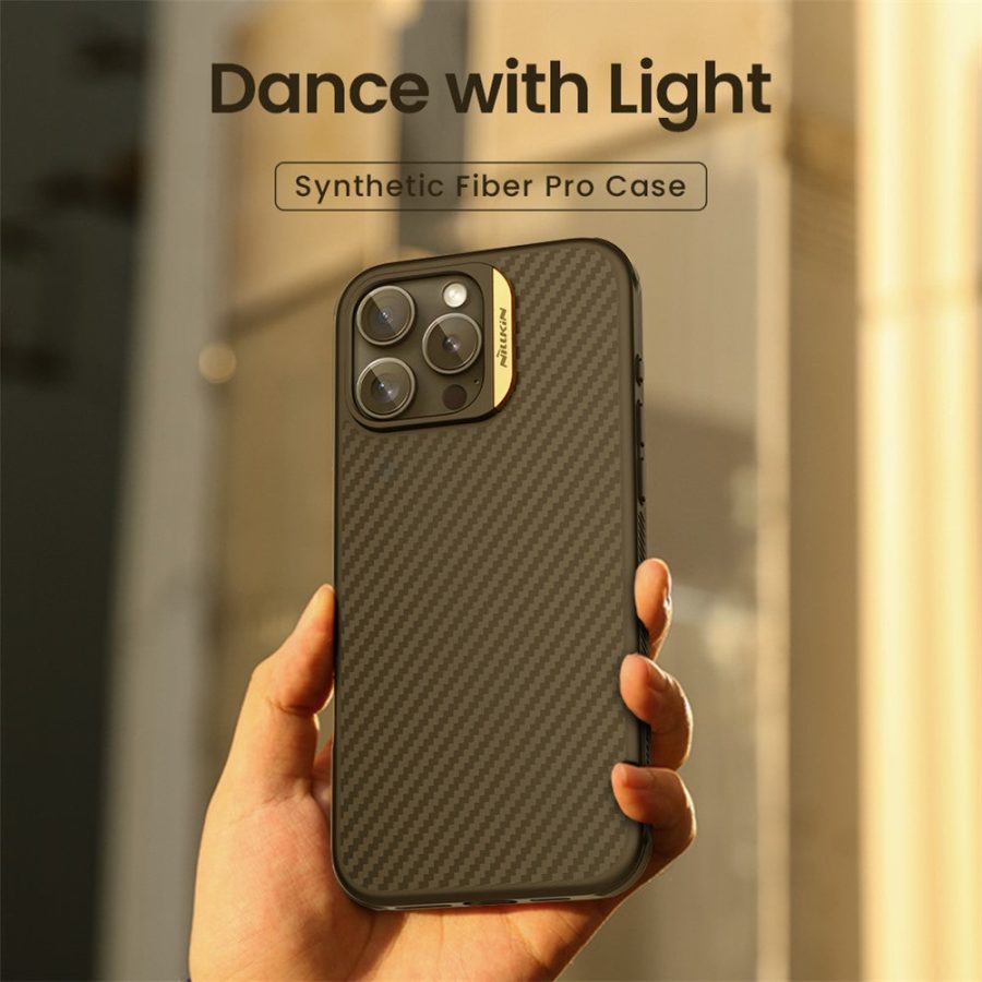 6601147759A-5 NILLKIN For iPhone 16 Pro Max Magnetic Case Carbon Fiber Texture TPU - PC Shockproof Phone Cover
