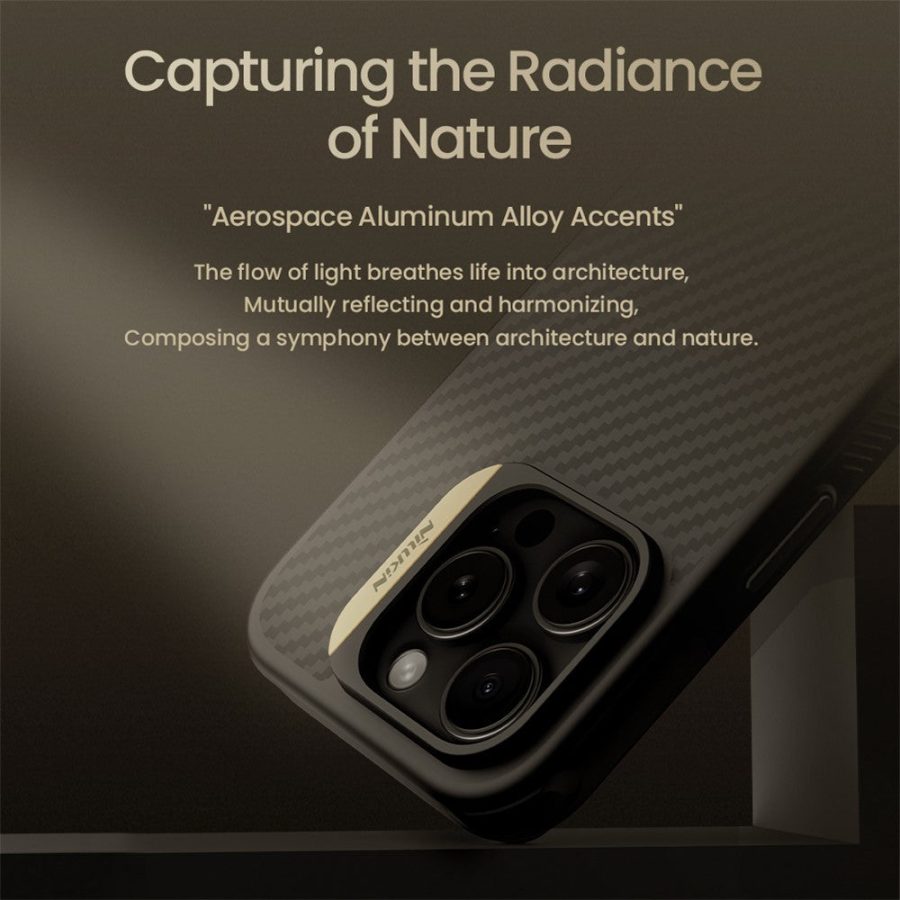 6601147759A-6 NILLKIN For iPhone 16 Pro Max Magnetic Case Carbon Fiber Texture TPU - PC Shockproof Phone Cover