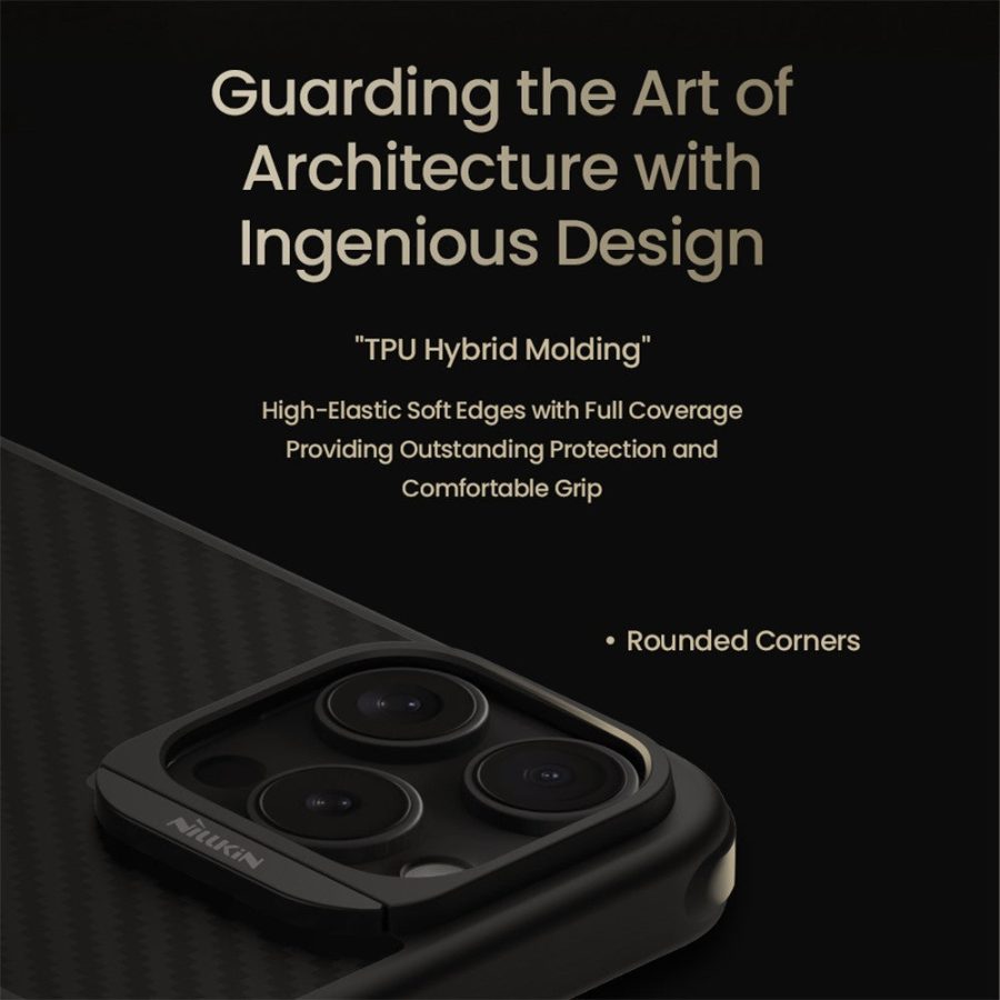 6601147759A-7 NILLKIN For iPhone 16 Pro Max Magnetic Case Carbon Fiber Texture TPU - PC Shockproof Phone Cover