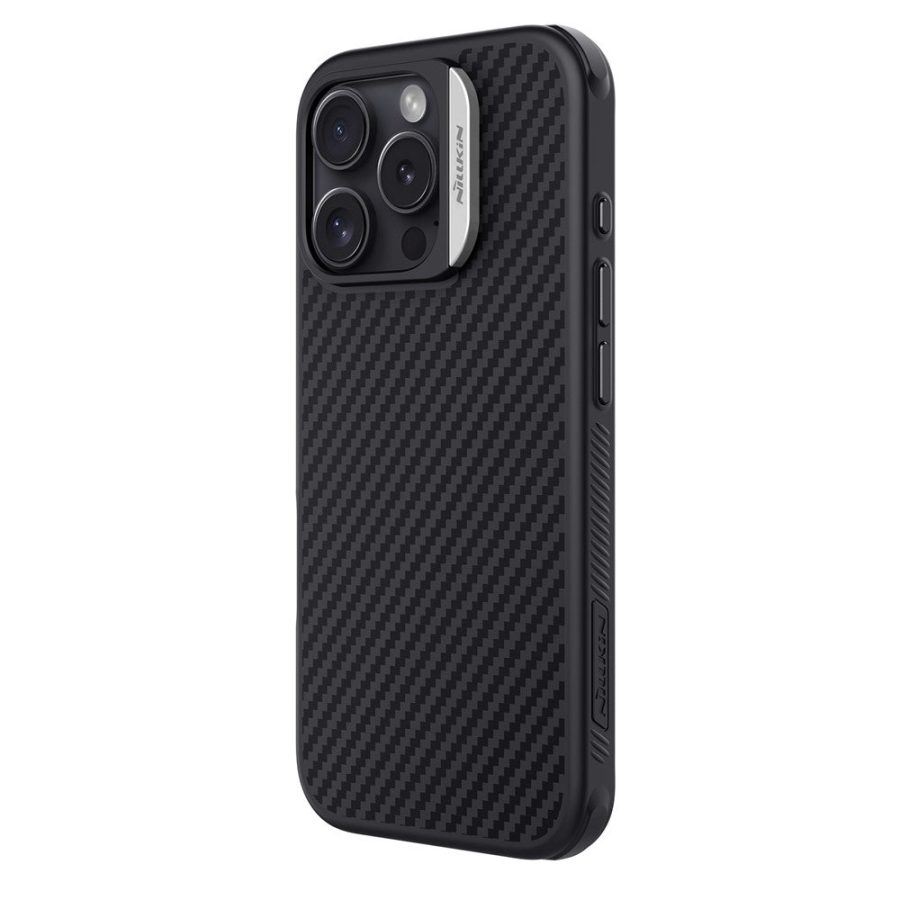 NILLKIN For iPhone 16 Pro Magnetic Case Carbon Fiber Texture TPU - PC Shockproof Phone Cover