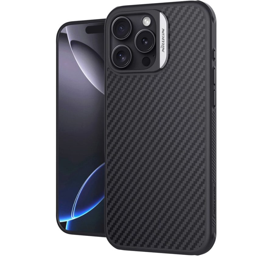 NILLKIN For iPhone 16 Pro Magnetic Case Carbon Fiber Texture TPU - PC Shockproof Phone Cover