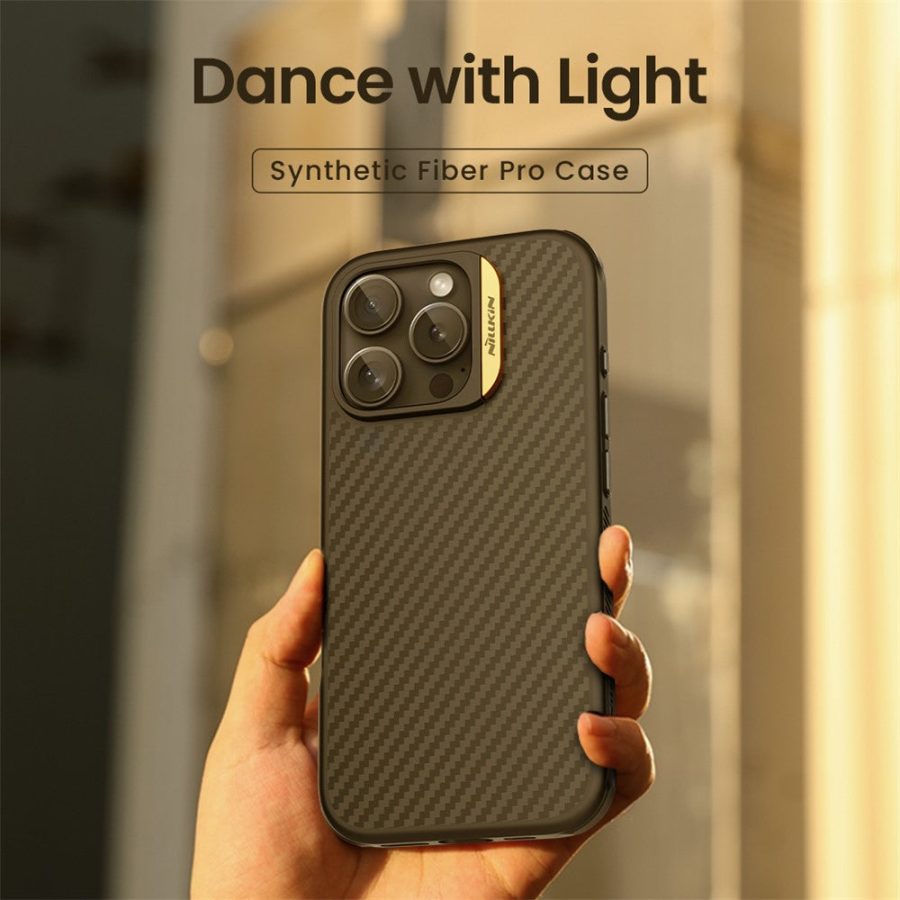 NILLKIN For iPhone 16 Pro Magnetic Case Carbon Fiber Texture TPU - PC Shockproof Phone Cover