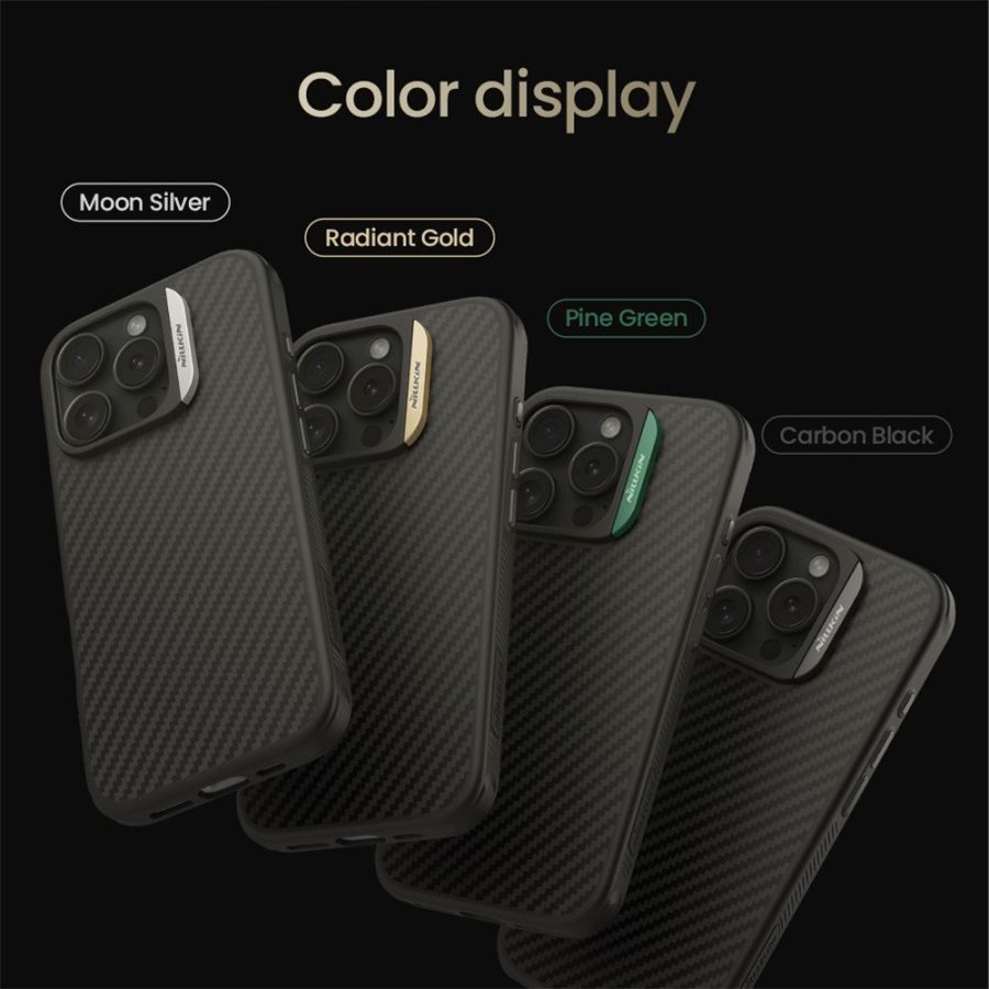 NILLKIN For iPhone 16 Pro Magnetic Case Carbon Fiber Texture TPU - PC Shockproof Phone Cover