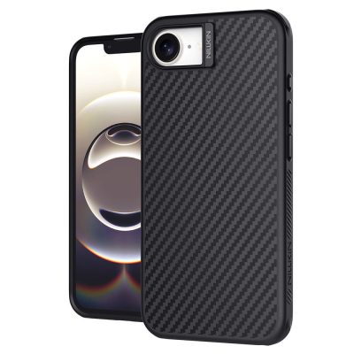 NILLKIN For iPhone 17e / 16e Magnetic Case Carbon Fiber Texture TPU - PC Shockproof Phone Cover