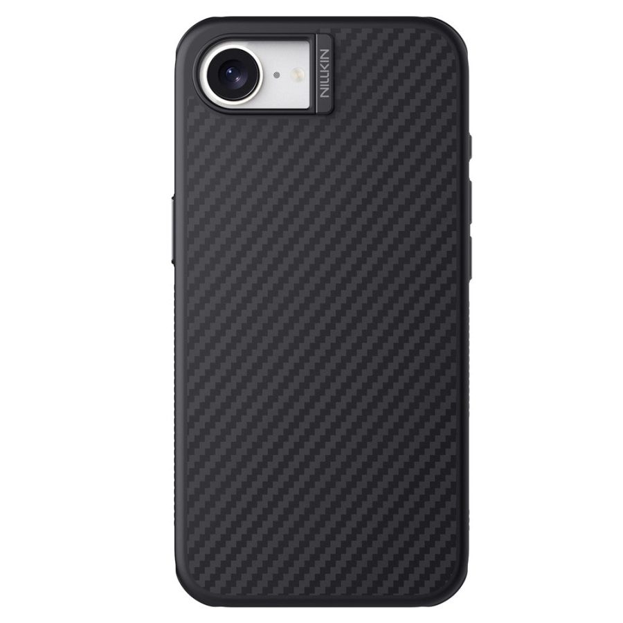 6601148285A-2 NILLKIN For iPhone 17e / 16e Magnetic Case Carbon Fiber Texture TPU - PC Shockproof Phone Cover