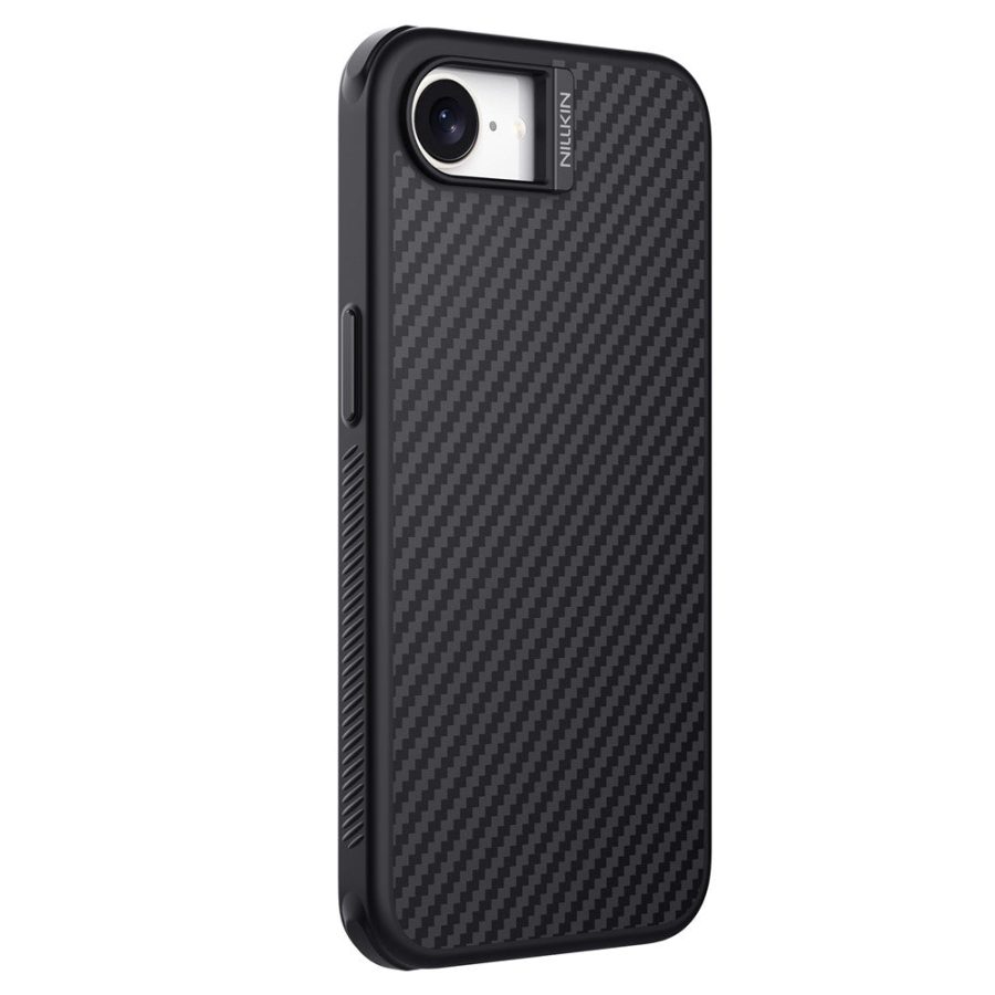6601148285A-3 NILLKIN For iPhone 17e / 16e Magnetic Case Carbon Fiber Texture TPU - PC Shockproof Phone Cover