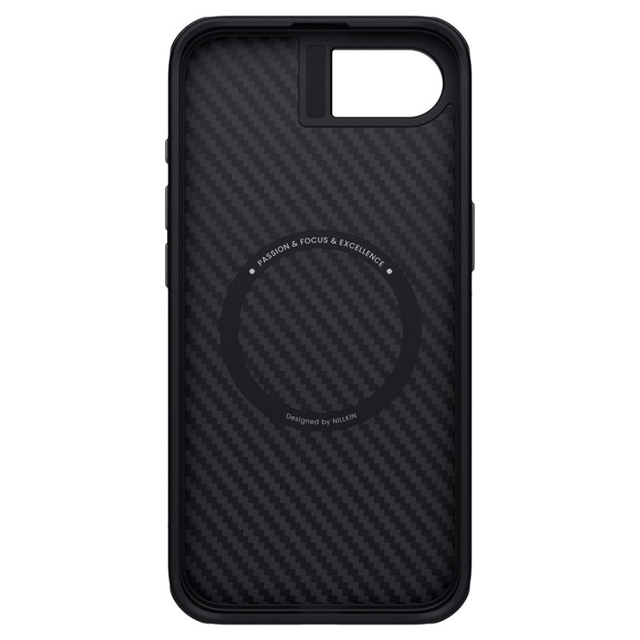 6601148285A-4 NILLKIN For iPhone 17e / 16e Magnetic Case Carbon Fiber Texture TPU - PC Shockproof Phone Cover