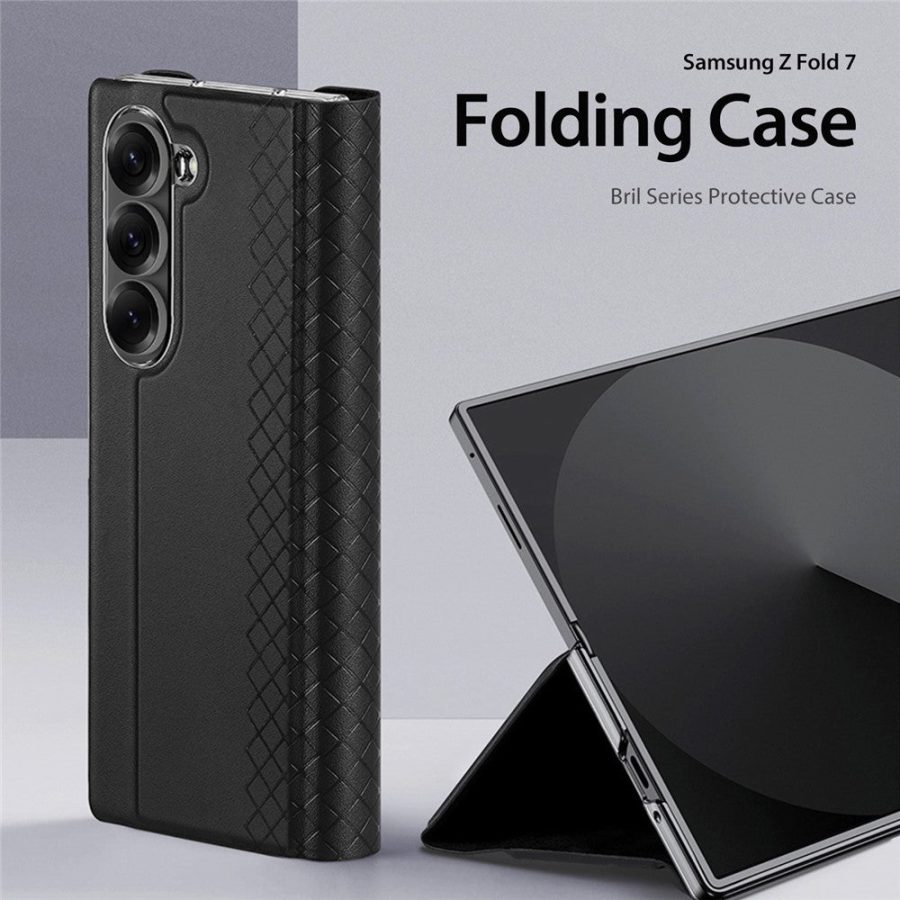6601150630A-3 DUX DUCIS For Samsung Galaxy Z Fold7 Case Bril Series Leather - PC Phone Cover with Stand