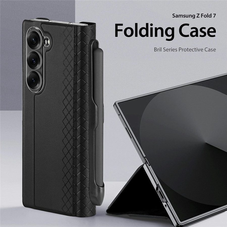 DUX DUCIS Bril Series For Samsung Galaxy Z Fold7 Case Leather Stand Phone Cover with Pen Holder