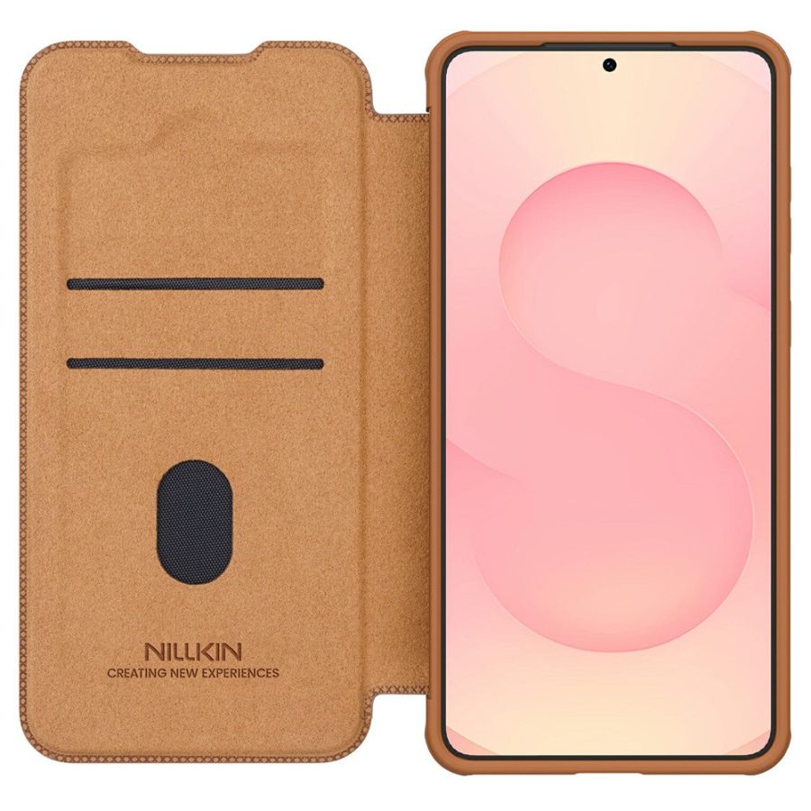 NILLKIN Qin Pro Series for Samsung Galaxy S25 Edge Case with Card Slots Leather Phone Cover