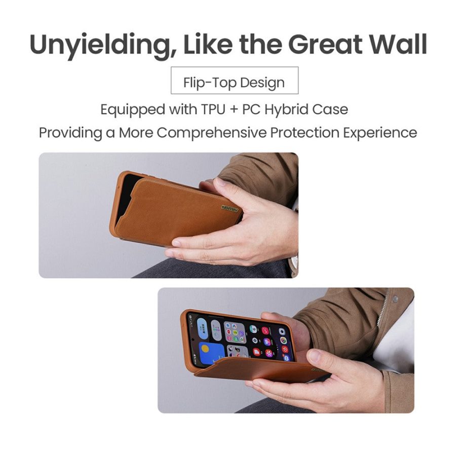 NILLKIN Qin Pro Series for Samsung Galaxy S25 Edge Case with Card Slots Leather Phone Cover