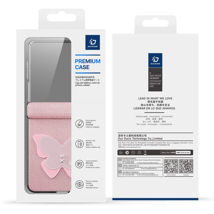 DUX DUCIS Luvy Series For Samsung Galaxy Z Flip7 Case PU Leather - PC Phone Case with Ring Holder / Strap