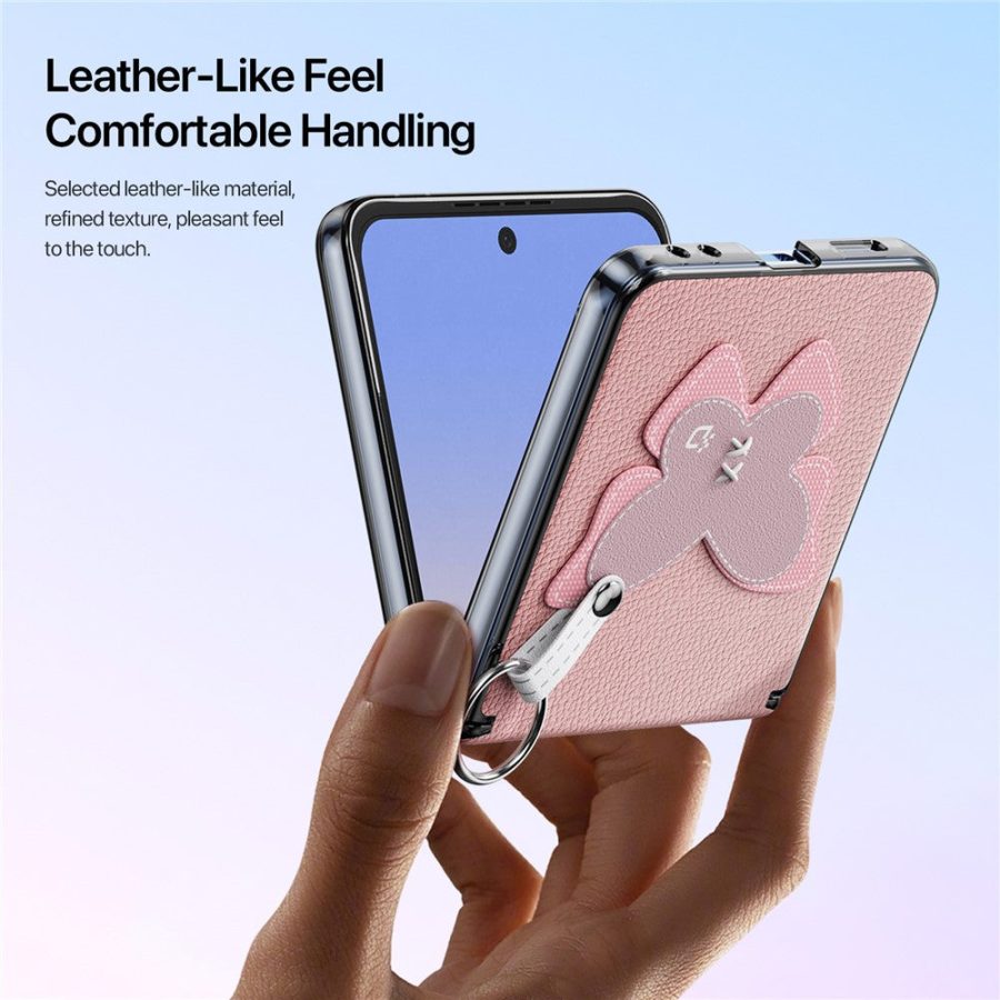 DUX DUCIS Luvy Series For Samsung Galaxy Z Flip7 Case PU Leather - PC Phone Case with Ring Holder / Strap