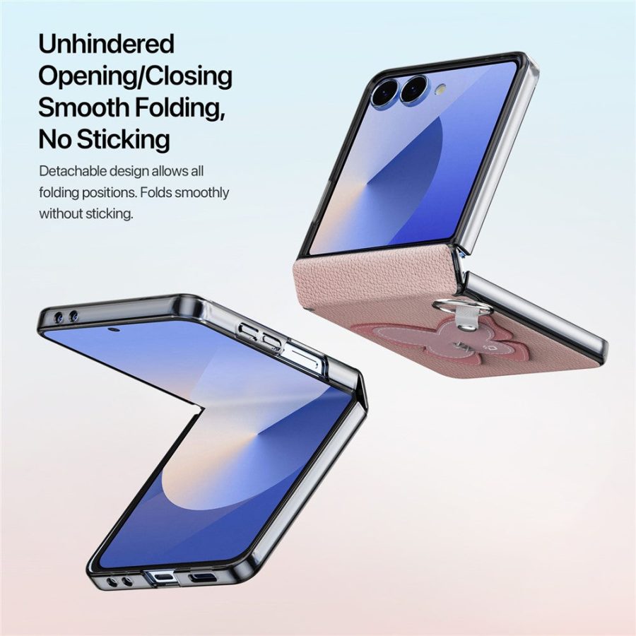 DUX DUCIS Luvy Series For Samsung Galaxy Z Flip7 Case PU Leather - PC Phone Case with Ring Holder / Strap