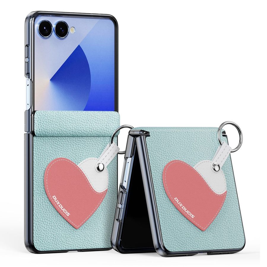 DUX DUCIS Luvy Series For Samsung Galaxy Z Flip7 Case PU Leather - PC Phone Case with Ring Holder / Strap